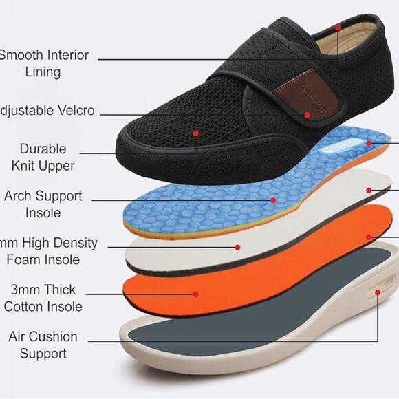 Youyun Shoes Adj Closure Breathable Lightweight Non Slip Air Cushion - Picture 7 of 8